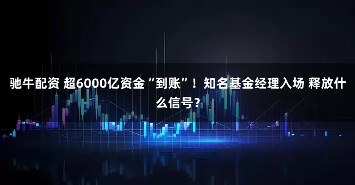 驰牛配资 超6000亿资金“到账”！知名基金经理入场 释放什么信号？