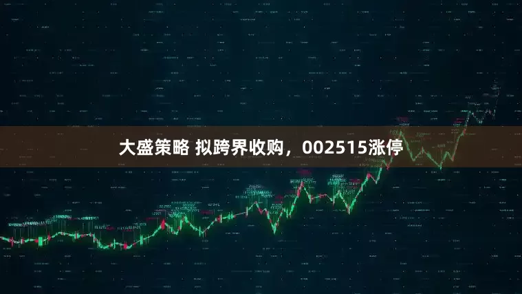大盛策略 拟跨界收购,002515涨停
